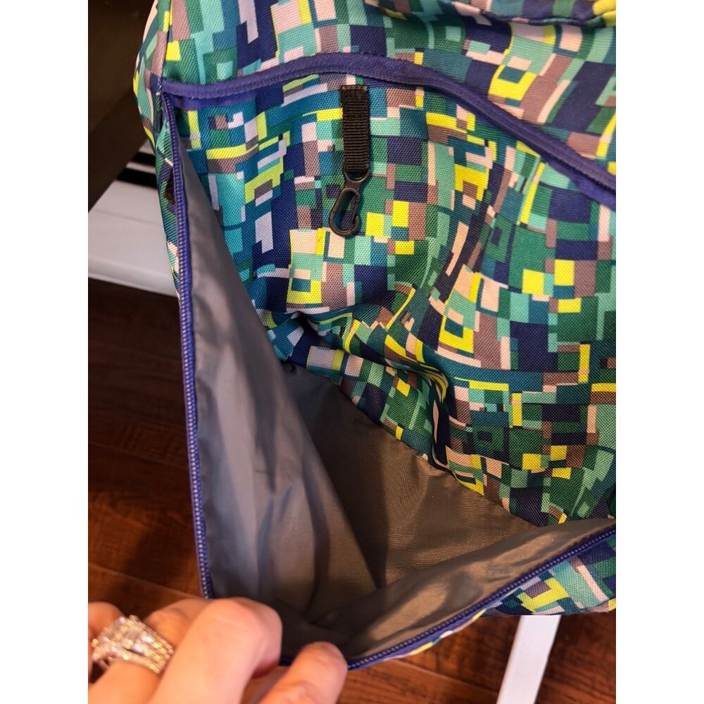 Kavu Womens Crossbody Bag With Adjustable Strap & Pixel Pattern Teal,Blue & Lime - Picture 11 of 13